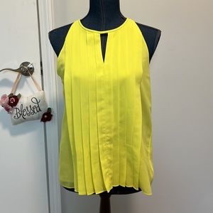 J crew outlet neon yellow pleated blouse size small